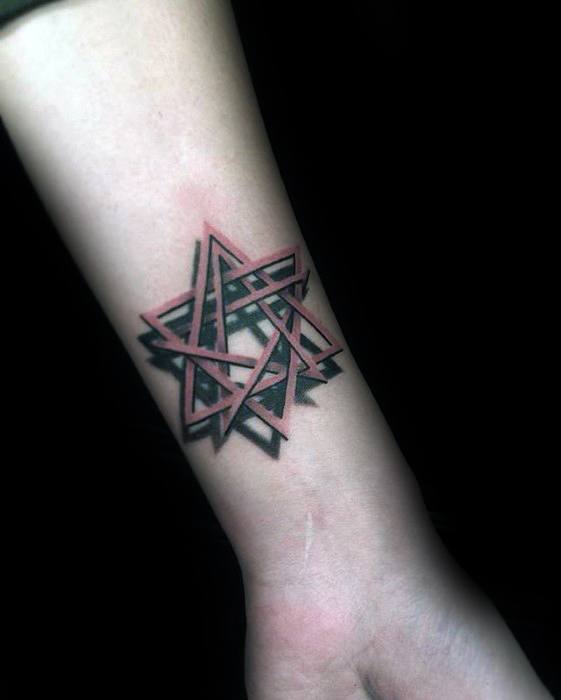 Guys Small Unique Star Inner Forearm Tattoo Inspiration