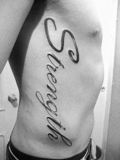 Guys Strength Ribs Tattoo