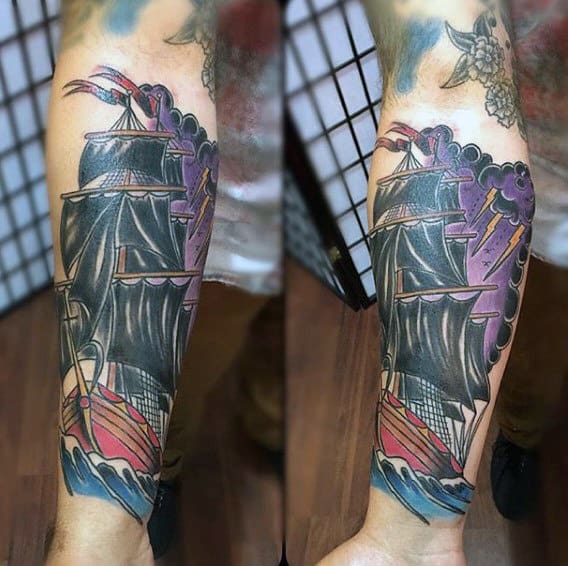 Guy's Tall Ship Tattoos