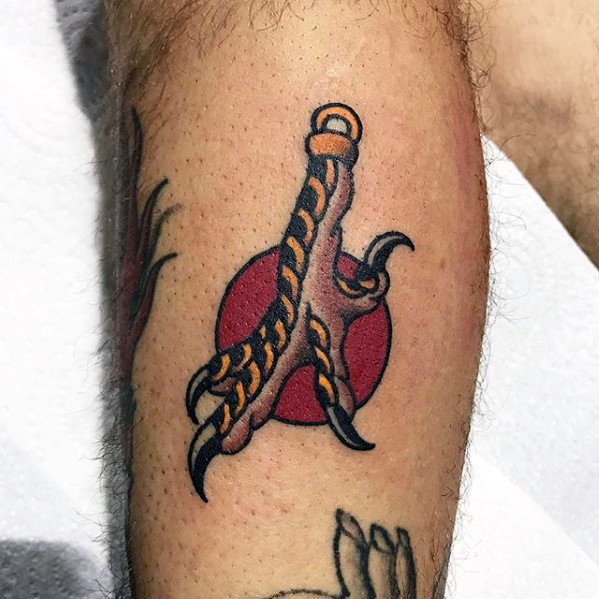 Guys Talon Tattoo Designs On Leg Calf