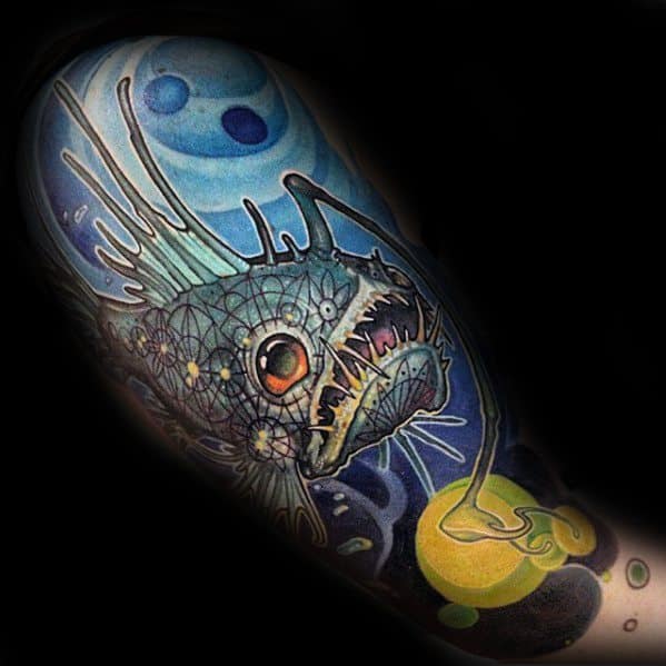 Guys Tattoo Ideas Angler Fish Designs Half Sleeve