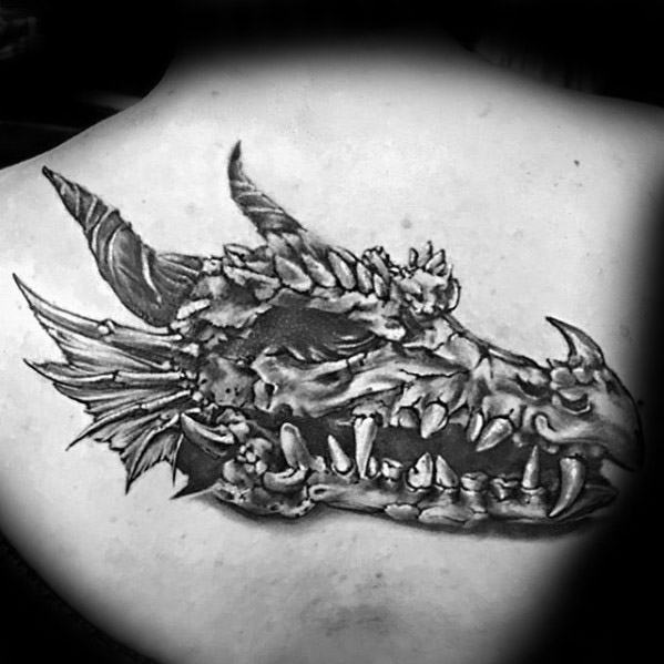 Guys Tattoo Ideas Dragon Skull Designs