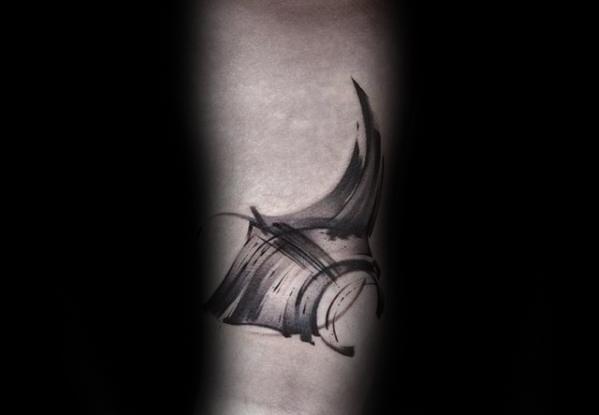 Guys Tattoo Ideas Manta Ray Paint Brush Stroke Watercolor Designs On Forearm