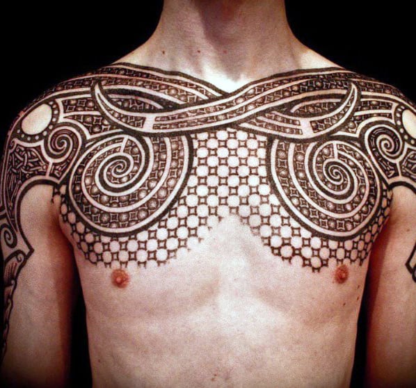 Guys Tattoo Tribal Chest