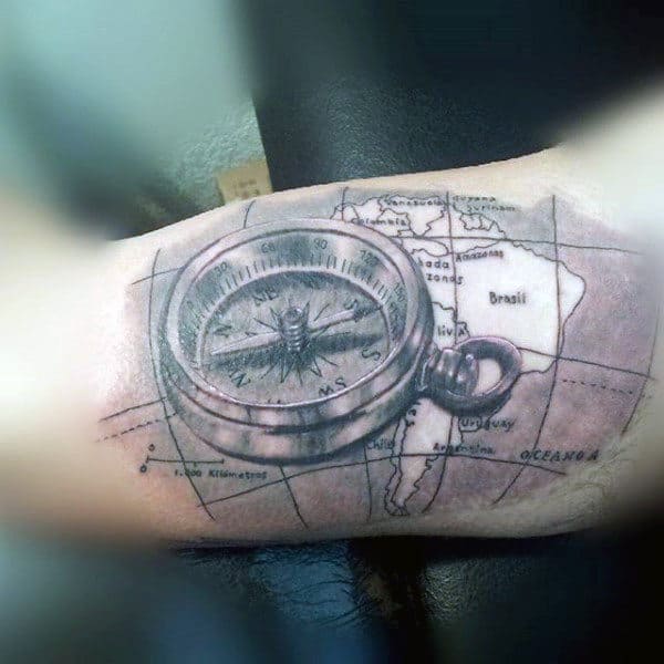 Guys Tattoo World Map Ideas