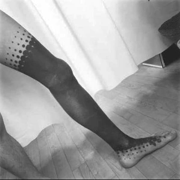 Guys Tattoos With Blackout Full Leg Sleeve Design