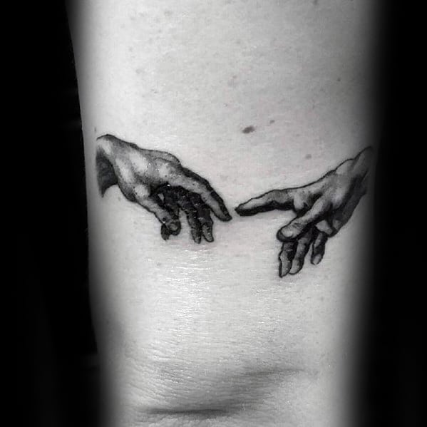 Guys The Creation Of Adam Tattoo Deisgns Outer Arm
