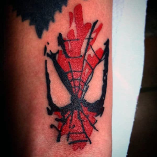 Guys Thighs Spiderman Tattoo