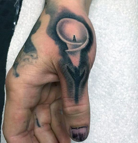 Guys Thumb Tulip Flower Tattoo Design