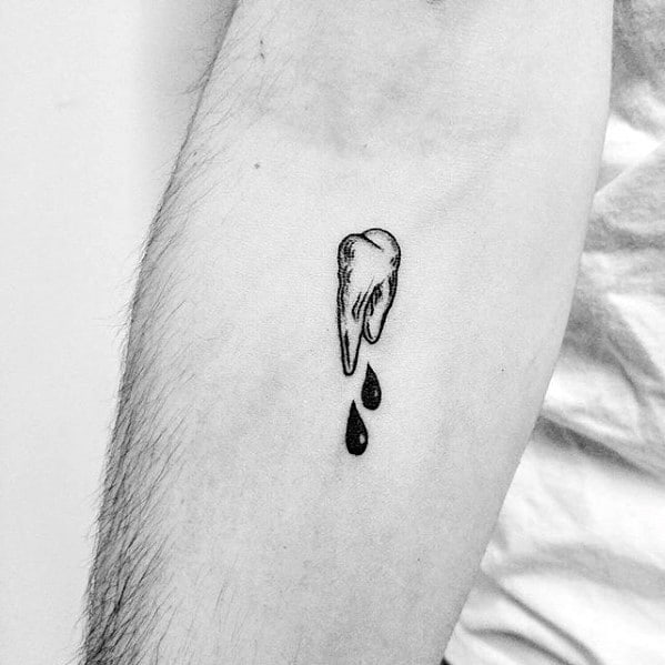 Guys Tooth Simple Forearm Tattoo Ideas