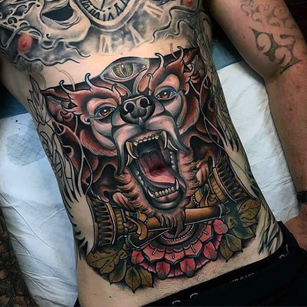 Guys Torso Fantastic Eye Tattoo