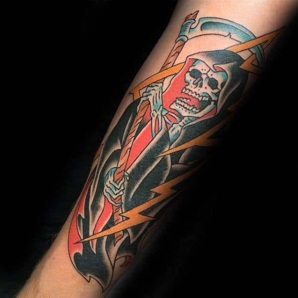 guys-traditional-reaper-tattoos-on-forearm