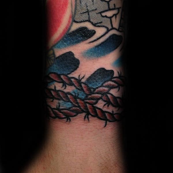 Guys Traditional Wrist Knot Tattoo Ideas