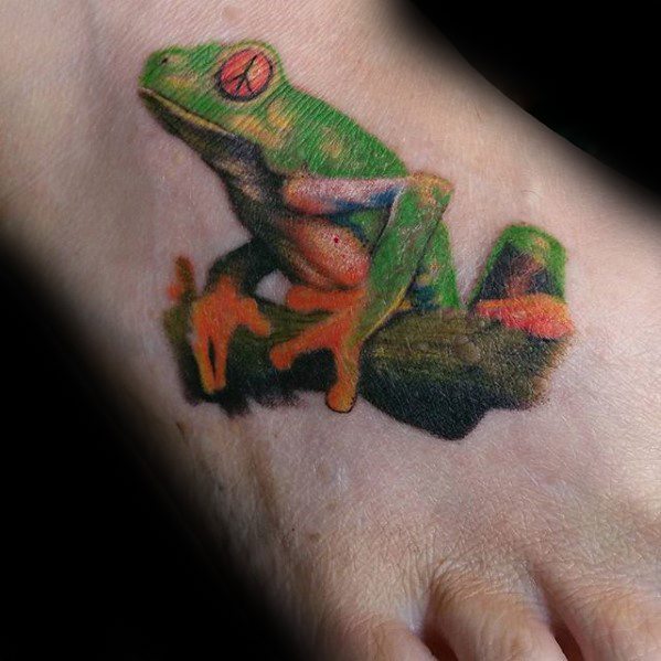 Guys Tree Frog Tattoo Deisgns 3d Foot