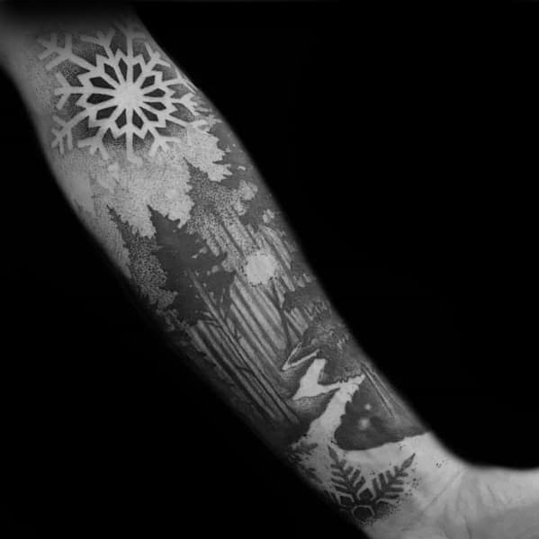 Guys Treeline Tattoo Design Ideas