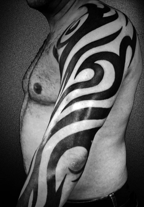Guys Tribal Sleeve Tattoos