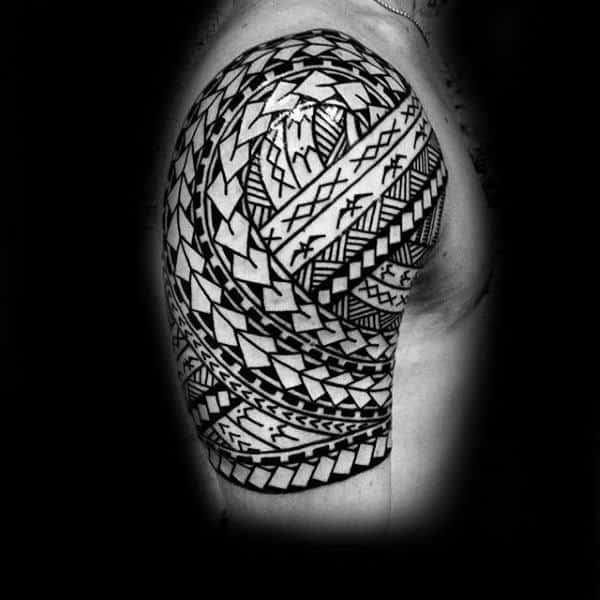 Guys Tribal Tattoos Around Arm Polynesian Ideas