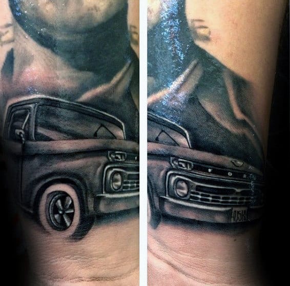 Guys Truck Wrist Tattoos