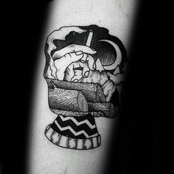Guys Twin Peaks Themed Cool Forearm Tattoos