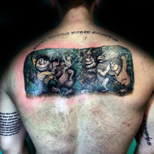 Guys Upper Back Where The Wild Things Are Tattoo Ideas