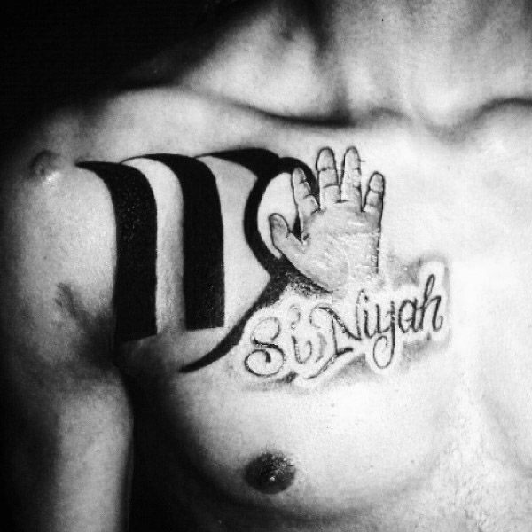 Guys Virgo Upper Chest Tattoos