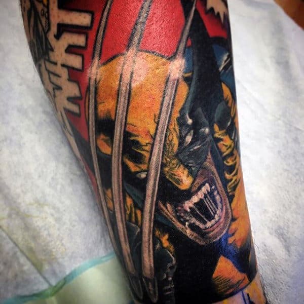 Guys Wolverine Sleeve Tattoo Inspiration