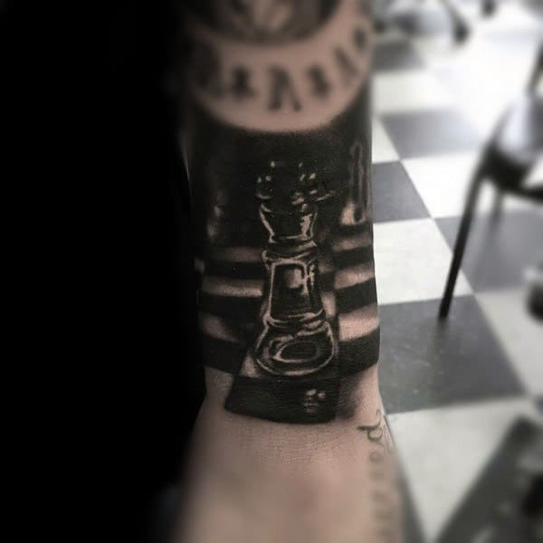 Guys Wrist King Chess Piece Tattoos