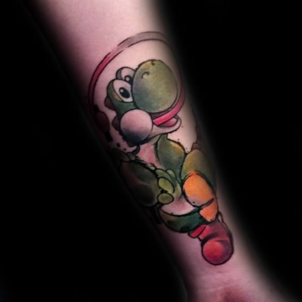 Guys Yoshi Tattoo Design Ideas On Inner Forearm