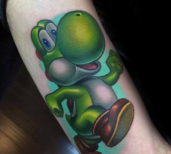 Guys Yoshi Tattoos Inner Arm Bicep