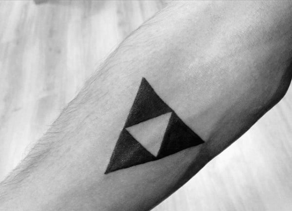 Guys Zelda Geometric Simple Forearm Tattoo