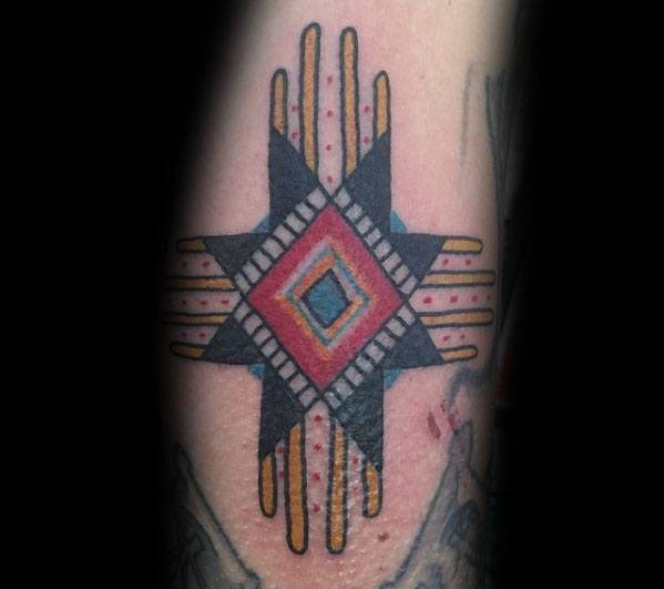 Guys Zia Tattoo Deisgns Old School Traditional Arm