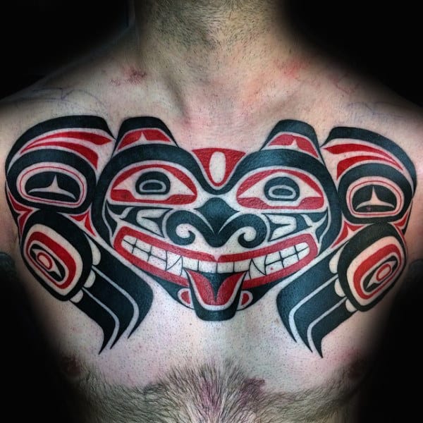 Haida Devil Tattoo Guys Chest