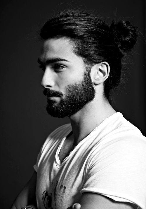 Man bun hairstyle