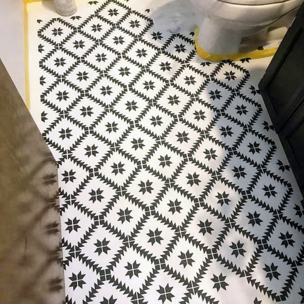 Half Bath Painted Floor Home Ideas