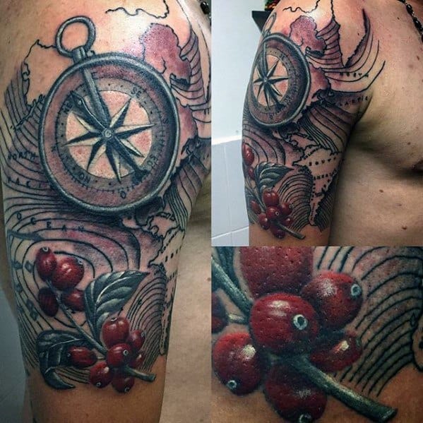 Half Sleeve 3d Male Cool Coffee Tattoo Ideas