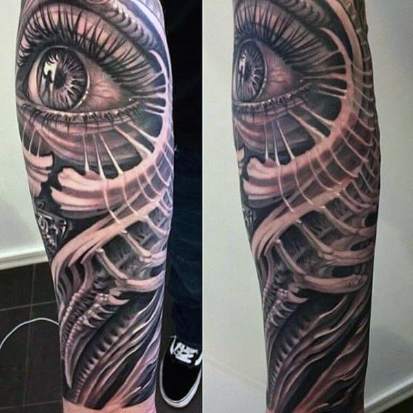 Half Sleeve All Seeing Eye Forearm Sleeve Male Tattoo