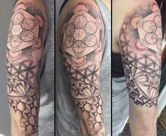 Half Sleeve Geometric Tatoos For Guys