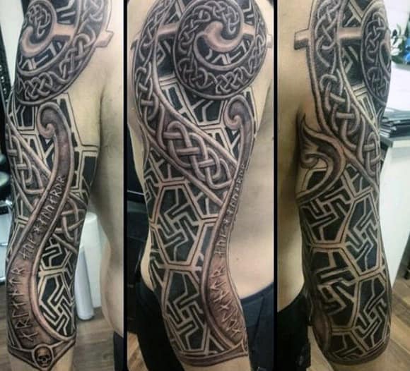 Half Sleeve Guys Celtic Knot Tattoos