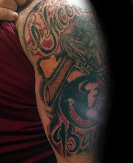 Half Sleeve Mens Fsu Tattoo Design Ideas