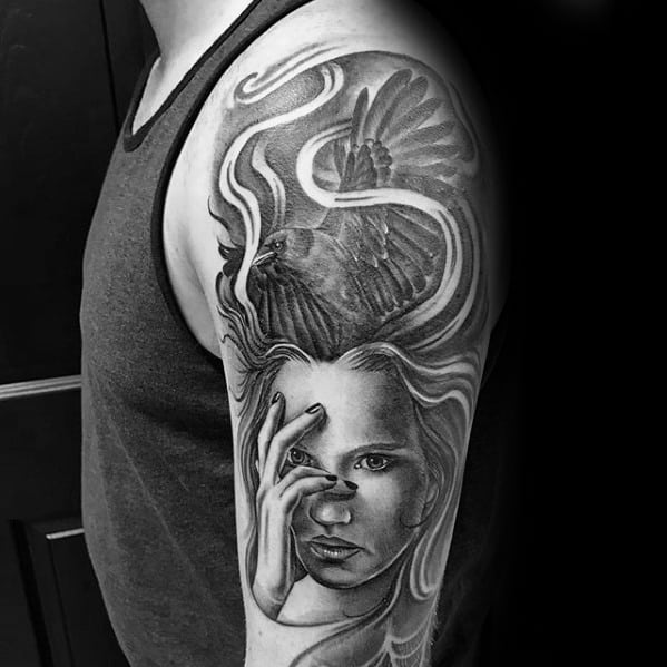 Half Sleeve Shaded Guys Tattoo Ideas Morph Designs