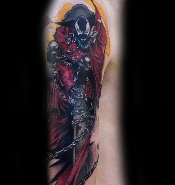 Half Sleeve Spawn Male Tattoo Designs