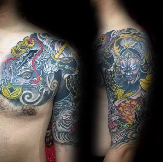 Half Sleeve Toad Tattoo Ideas For Males