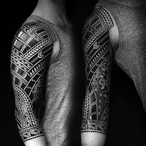 Half Sleeve Tribal Male Tattoos
