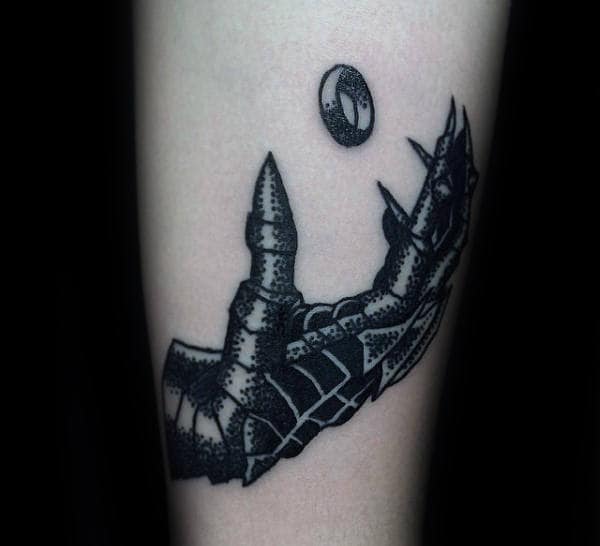 Hand Catching Ring Lord Of The Rings Tattoos For Guys