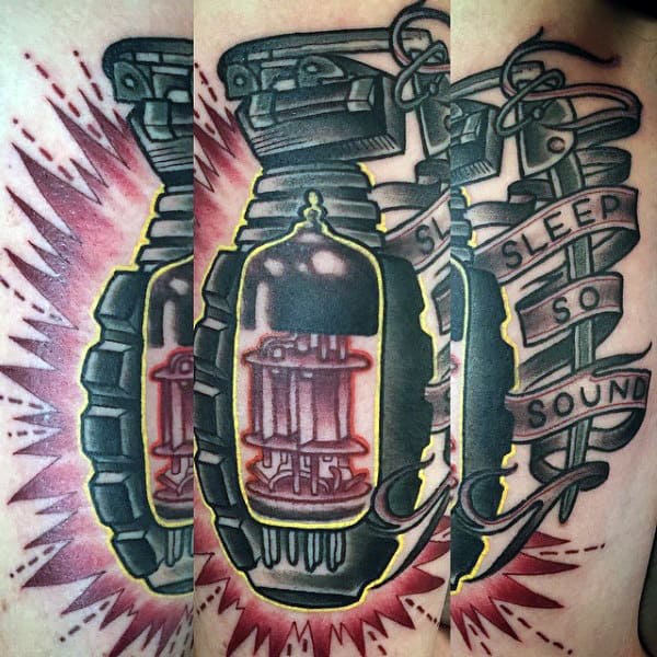 Hand Grenade Tattoo For Males