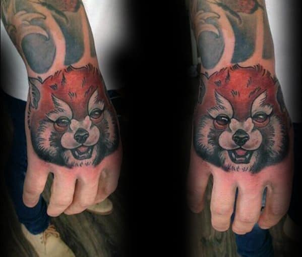 Hand Male Cool Red Panda Tattoo Ideas