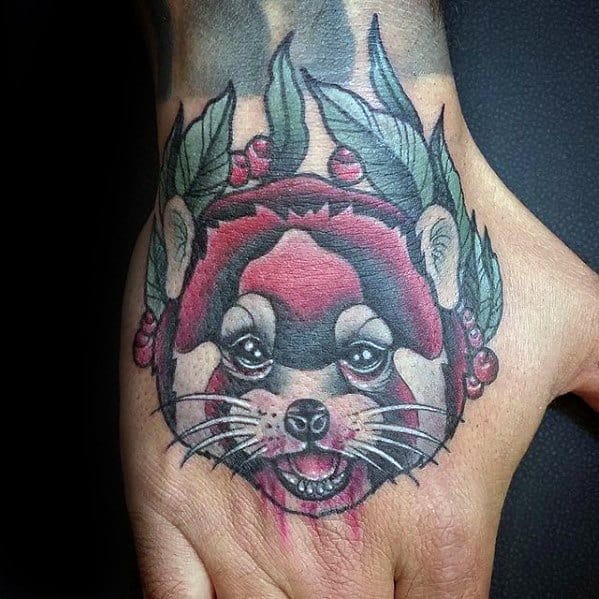 Hand Red Panda Tattoos For Gentlemen