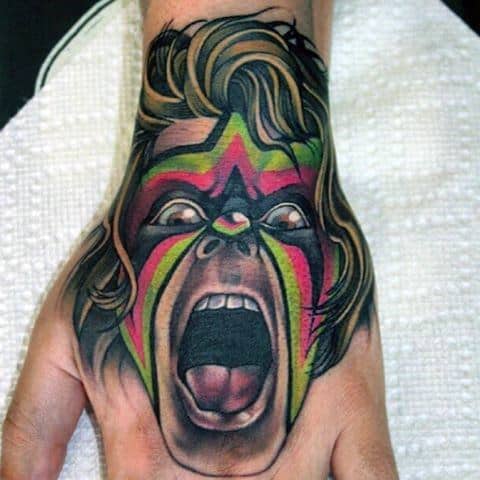 Hand Wrestling Guys Tattoo Designs