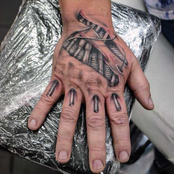 Hands Skin Rip Tattoo Designs On Men