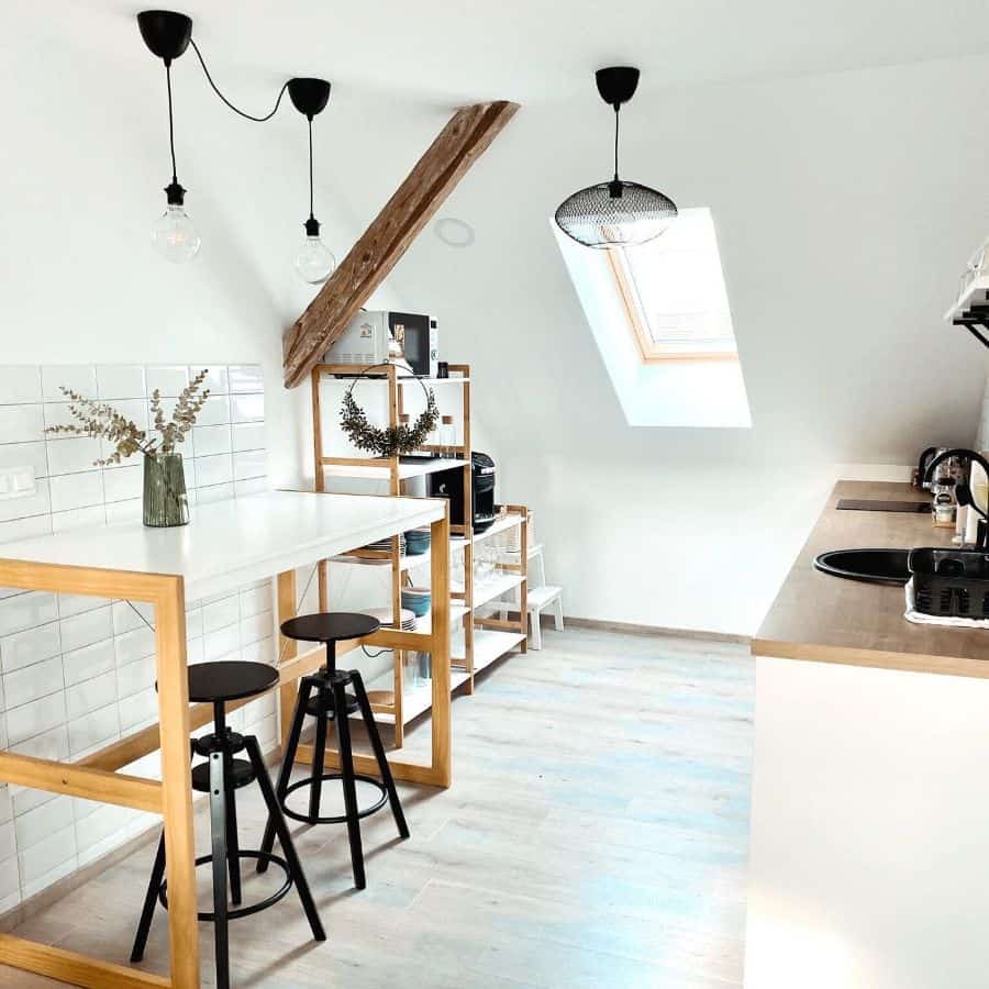 hanging bulbs pendant lighting attic kitchen